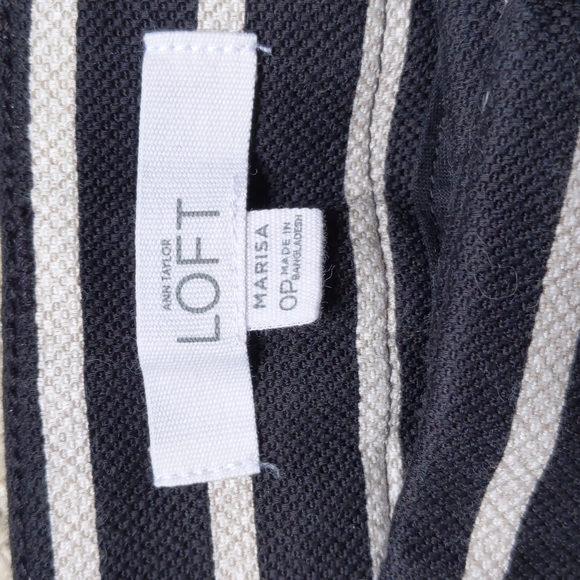 Loft Petite Marissa Riviera Pant, 0P, black and white stripe - Picture 2 of 7